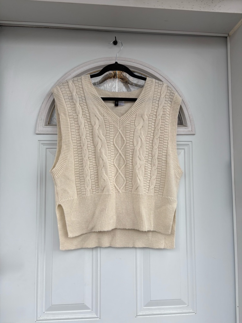 H&M Cream Cable Knit Sweater Vest